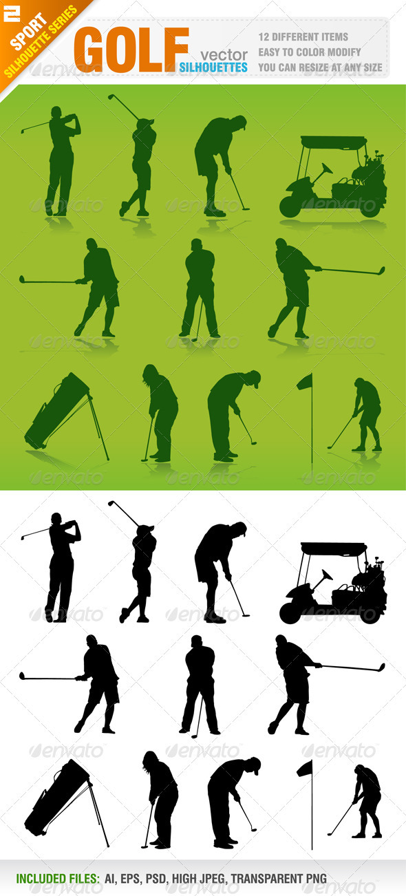Golf Silhouettes - Sports/Activity Conceptual