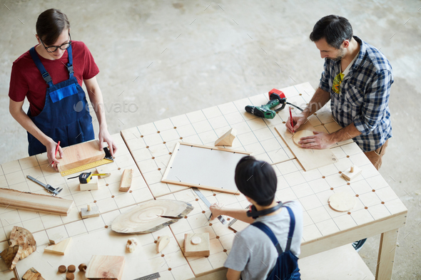 Making wooden detail for interior design - Stock Photo - Images
