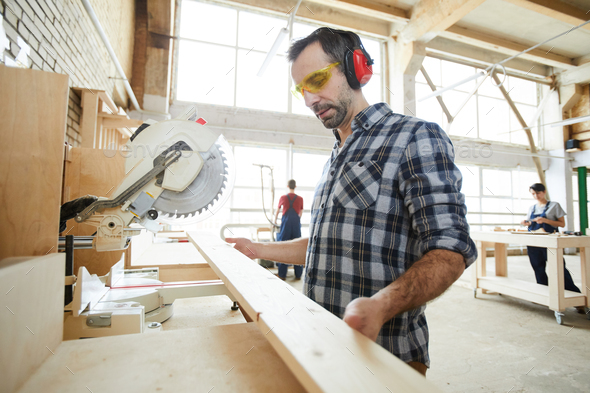 Preparing for cutting in workshop - Stock Photo - Images