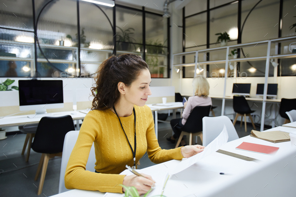 Busy manager checking documents - Stock Photo - Images