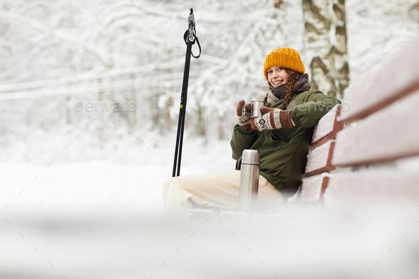 Woman in Winter Park - Stock Photo - Images
