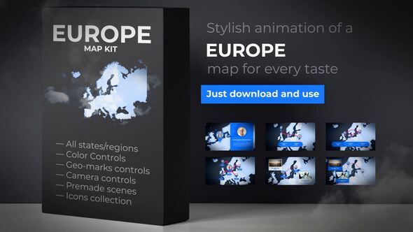 Map of Europe - VideoHive 24376111