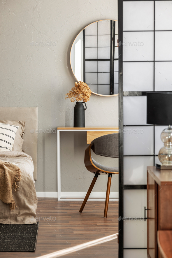 Elegant round mirror - Stock Photo - Images