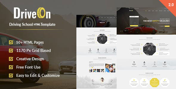 Driveon Driving School Html Template By Devitems Themeforest