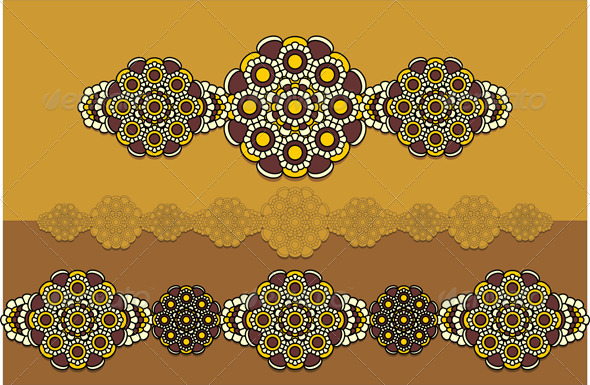 East  Ornament in yellow and brown colors