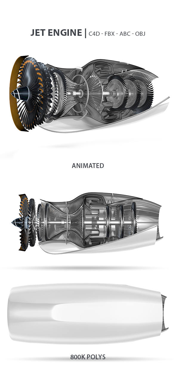 Jet Engine Animated - 3Docean 24383540