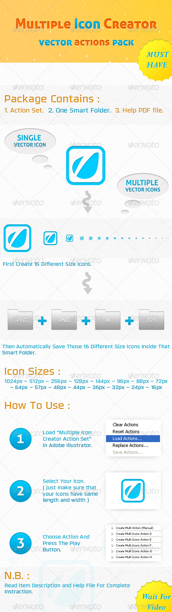 Multiple Icon Creator Actions - Actions Illustrator