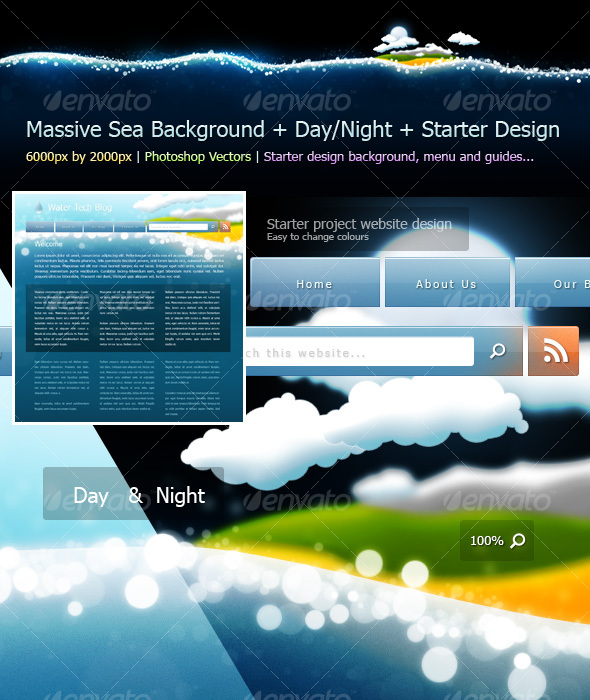 Sea Background Design Starter Kit - Backgrounds Graphics