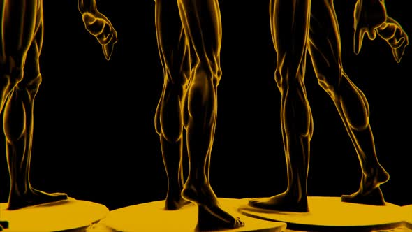 Neon shimmering feet of the antique statue Loop 02 alt