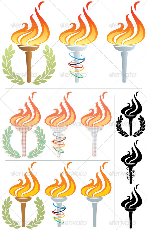 Flaming Torch - Decorative Symbols Decorative