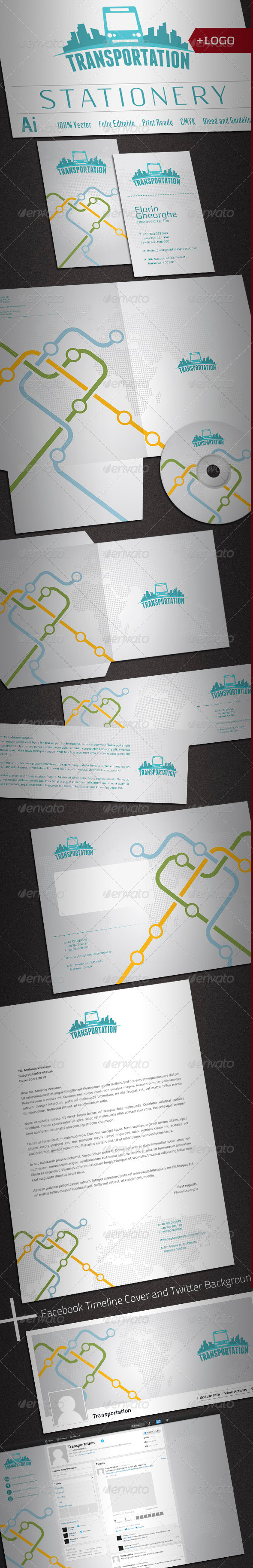 Passenger Transportation Stationery - Stationery Print Templates