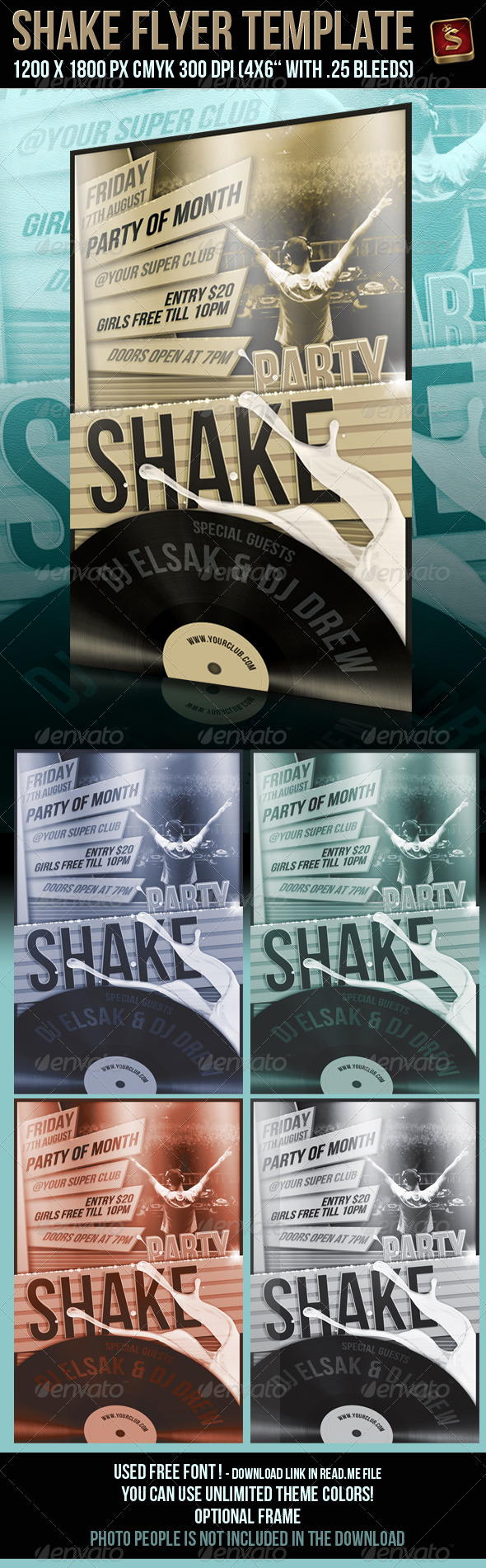 Party Shake Flyer Template - Clubs & Parties Events