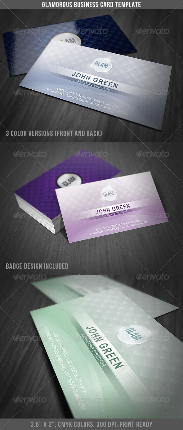 Glamorous Business Card Template - Business Cards Print Templates