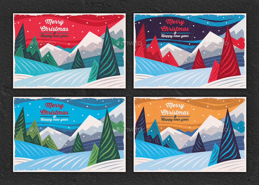 Christmas Greeting Cards/Backgrounds by olgameola | GraphicRiver