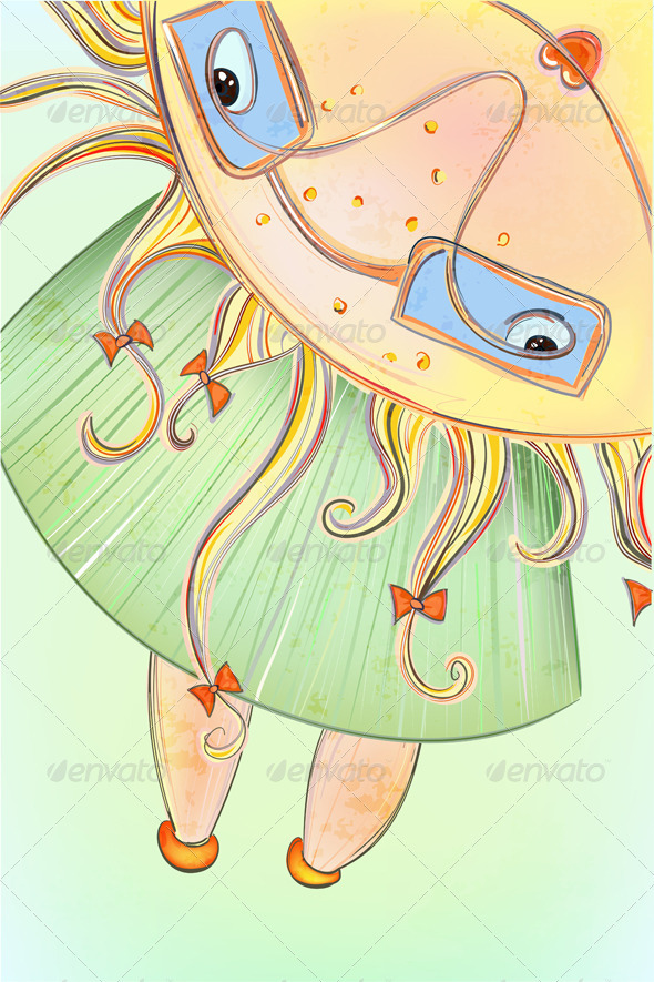 Download Sunny Summer Girl AI EPS Vector