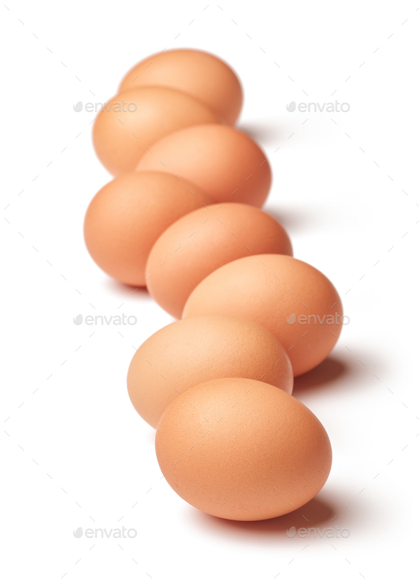 pile of brown chicken eggs - Stock Photo - Images
