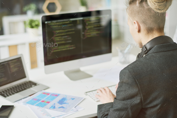 Creative Young Web Developer Writing Code - Stock Photo - Images