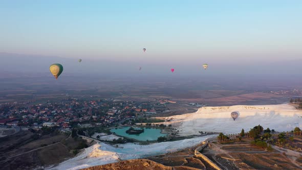 Hot Air Balloons Flight at Morning Sky alt