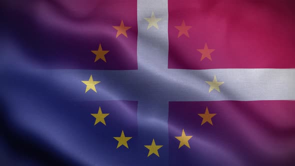EU Sovereign Military Order Of Malta Flag Loop Background 4K