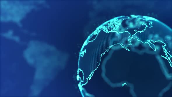 News background particle blue with alpha Earth globe world map technology  universe High Tech alt