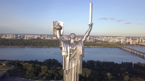 Monument Motherland. Aerial. Kyiv. Ukraine alt