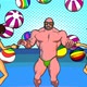 Cartoon bikini girls and a bodybuilder - VideoHive Item for Sale