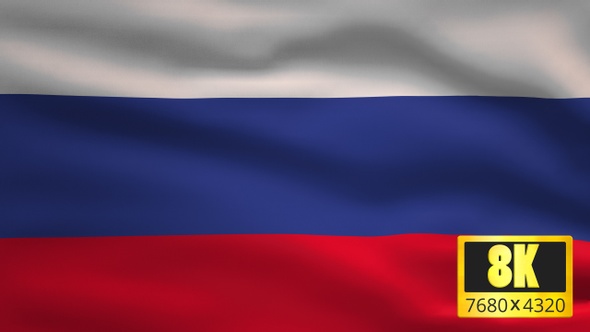 8K Russia Windy Flag Background alt
