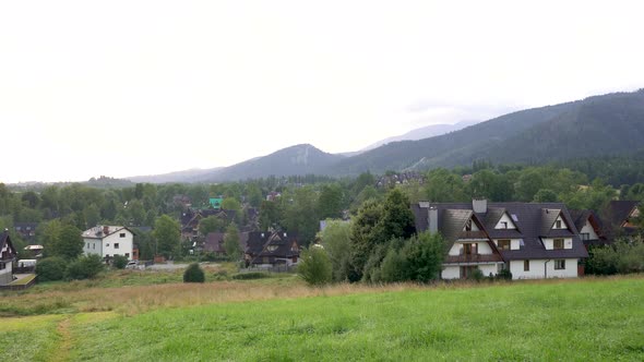 Zakopane Landscape against Tatra mountains alt