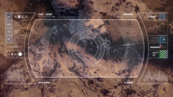 Mars Drone Flight - Coming in to Land with HUD Overlay B