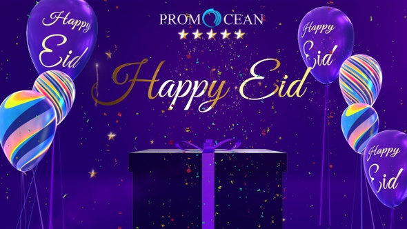 Happy Eid In Purple