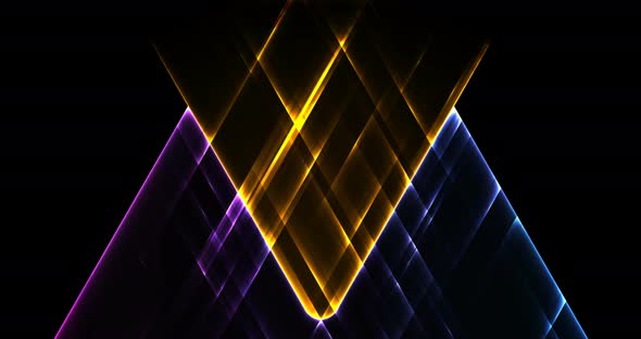 Colorful Glowing Neon Triangles
