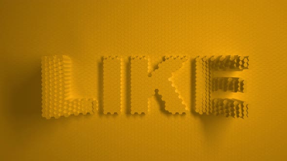 Text logo like Yellow mosaic with moving hexagons