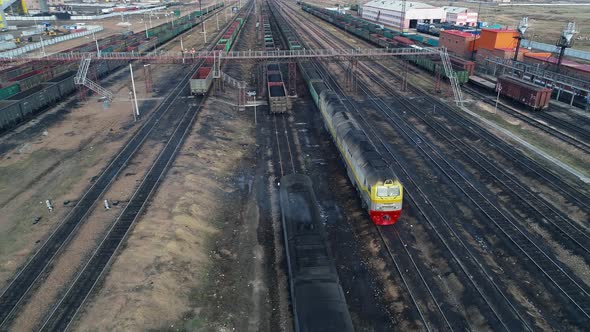 Locomotives Carrying Trains with Coal are Waiting for Permission to Start