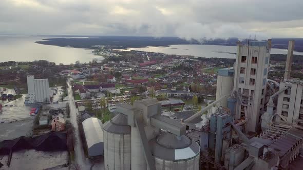 Aerial Drone Shot of Factory
