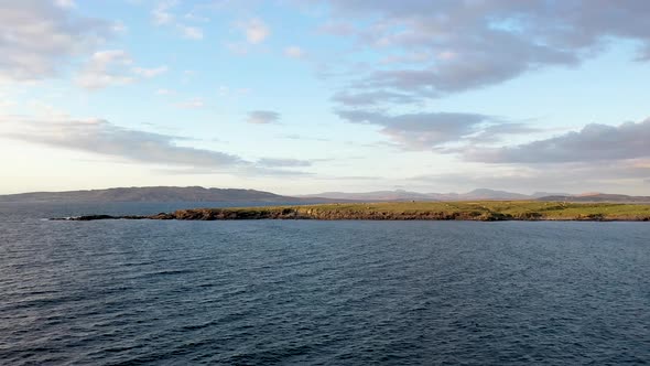 Aerial View of Inishkeel Island By Portnoo Next to the the Awarded Narin Beach in County Donegal alt