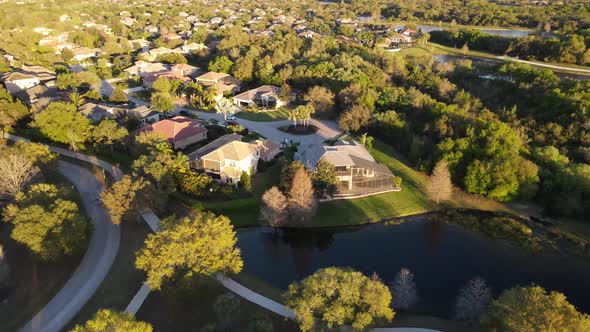 golden hour aerial in Lakewood Ranch, Florida by drone alt