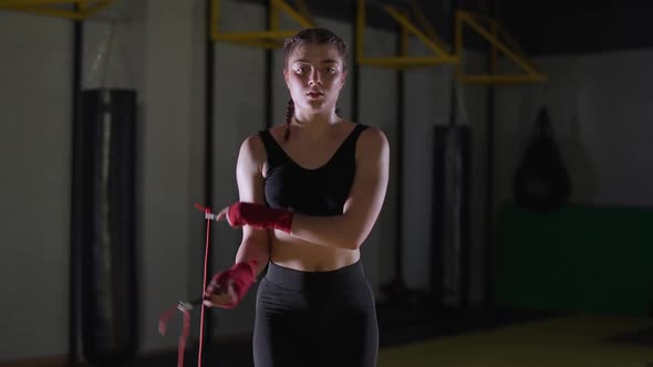 Kickboxing Coordination Training Female Fighter Jumps on a Rope Strength Fit Body alt