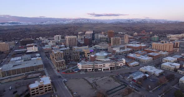 Downtown Boise At Sunset In Winter alt