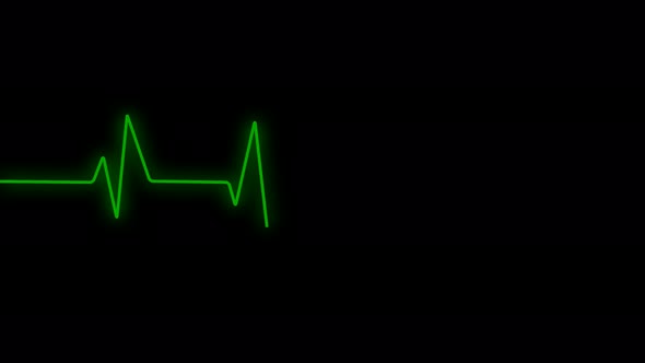 Green color glowing heartbeat signal animation alt
