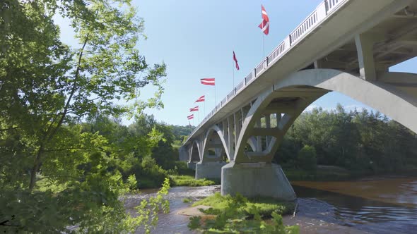Bridge over the Gauja river in Sigulda in summer