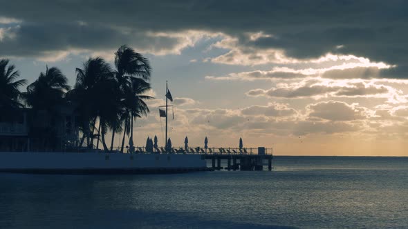 Sunset Over the Sea at Key West, Florida