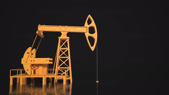 Pumping Oil Rig On a black background