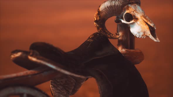 Horse Saddle on the Fence in Monument Valley alt