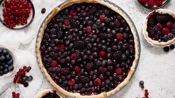 Sweet Delicious Homemade Forest Berry Tart