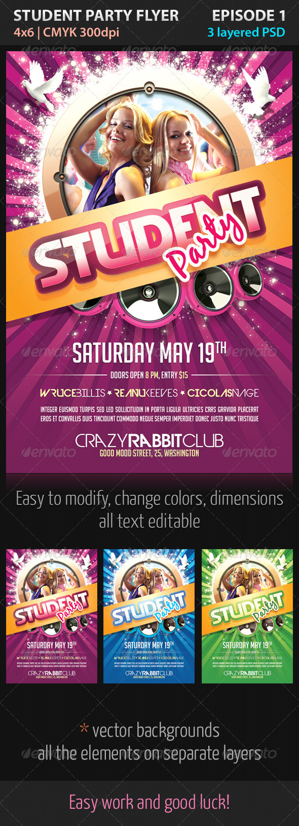 Student Party Flyer Episode 1 - Clubs & Parties Events