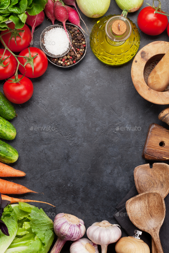 Assorted raw organic vegetables - Stock Photo - Images