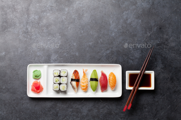 Japanese sushi set - Stock Photo - Images