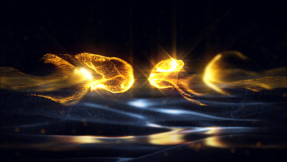 Gold Particles Logo - VideoHive 24427059