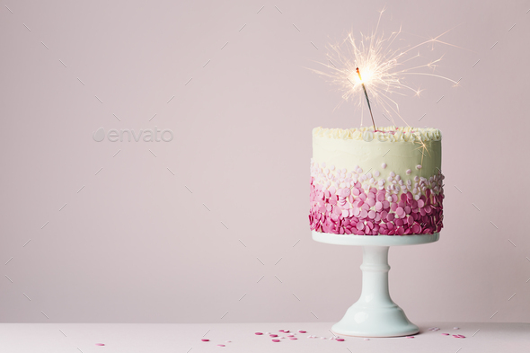 Download Birthday cake with sparkler Stock Photo by RuthBlack ...