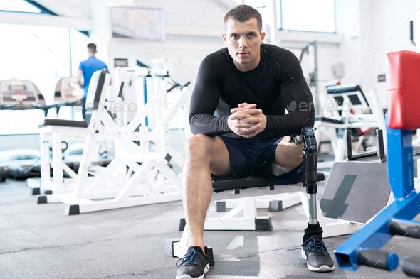 Disabled man in gym - Stock Photo - Images
